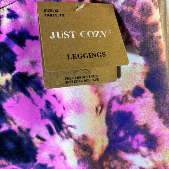 Tie-Dye Just Cozy XL Tall 4-Way Stretch Leggings Soft Comfortable Elastic Waist - Picture 2 of 10